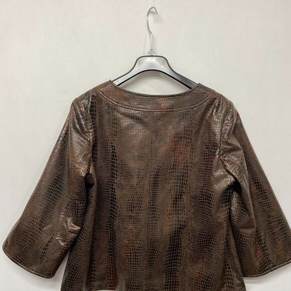 Susan Graver Women Full Zip Brown Jacket Size XL X-Large B334 -25 - Picture 14 of 16